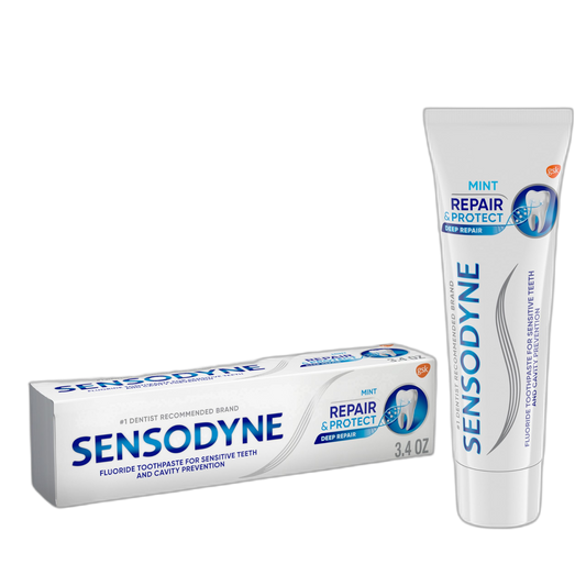 Sensodyne Repair and Protect Mint Toothpaste, Toothpaste for Sensitive Teeth and Cavity Prevention, 3.4 oz