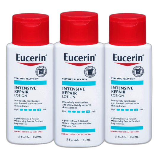 Eucerin Intensive Repair Lotion - Rich Lotion for Very Dry, Flaky Skin - 5 fl. oz. Bottle (Pack of 3)