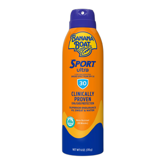 Banana Boat Sport Ultra SPF 30 Sunscreen Spray, 6oz | Banana Boat Sunscreen SPF 30, Water Resistant, Oxybenzone-Free, Clear Sunblock Spray, 6oz