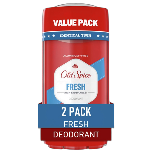 Old Spice Aluminum Free Deodorant For Men, High Endurance, 24/7 Sweat Defense & Odor Protection, 24/7 Freshness & Lasting Scent, Fresh Scent, 3.0 oz (Pack of 2)