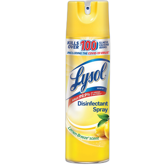 Lysol Disinfectant Spray, Lemon Breeze, 19oz, Clear