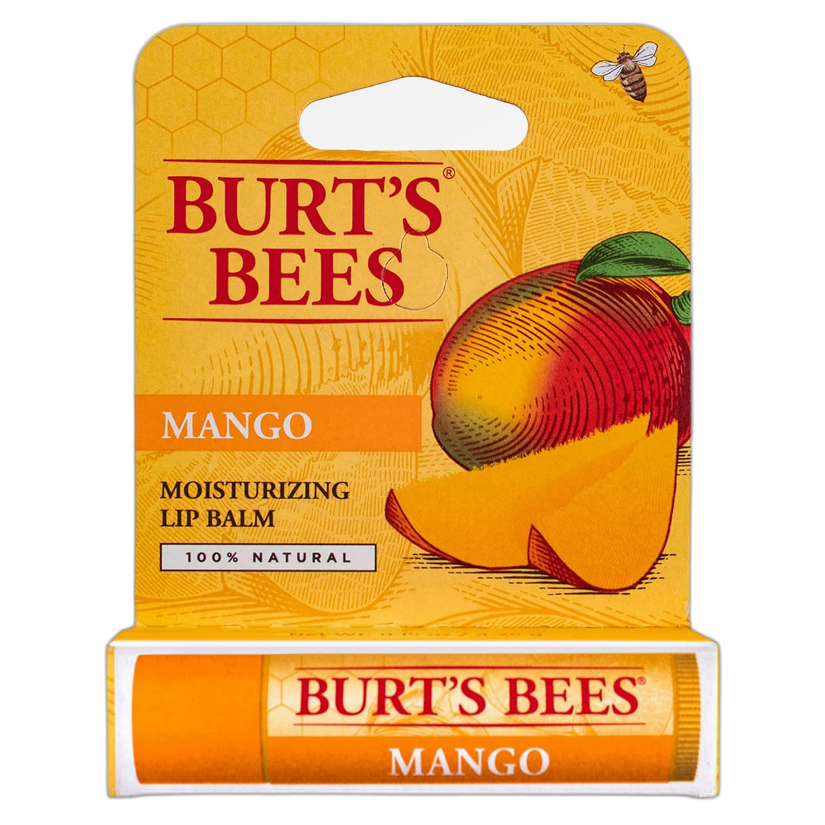 Burt's Bees Moisturizing Lip Balm, Mango 0.15 oz (Pack of 4)