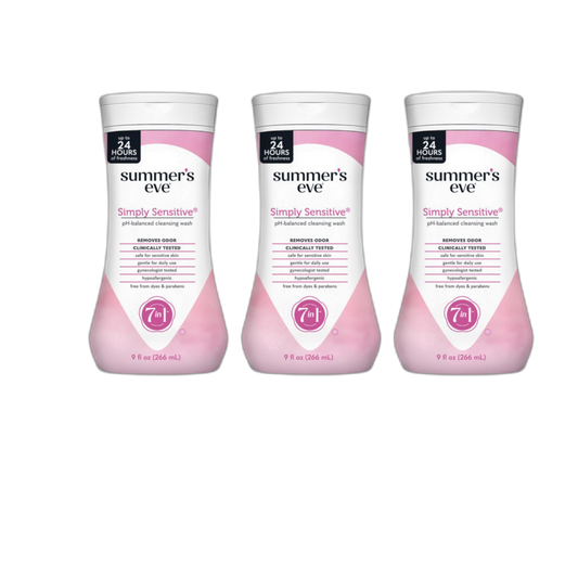 Summers Eve Cleansing Wash, for Sensitive Skin, Simply Sensitive 9 Oz (Pack of 3)