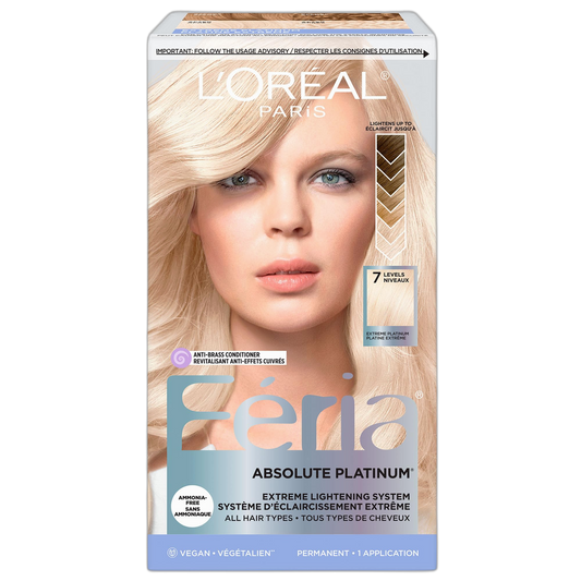 L'Oreal Paris Feria Multi-Faceted Shimmering Permanent Hair Color, Extreme Platinum, Pack of 1, Hair Dye
