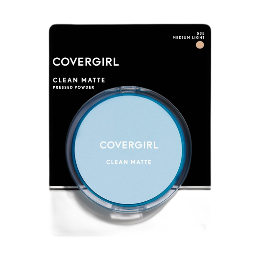 COVERGIRL Clean Matte Pressed Powder, Medium Light 535, 0.35 Oz, Pack of 1 (Packaging May Vary)