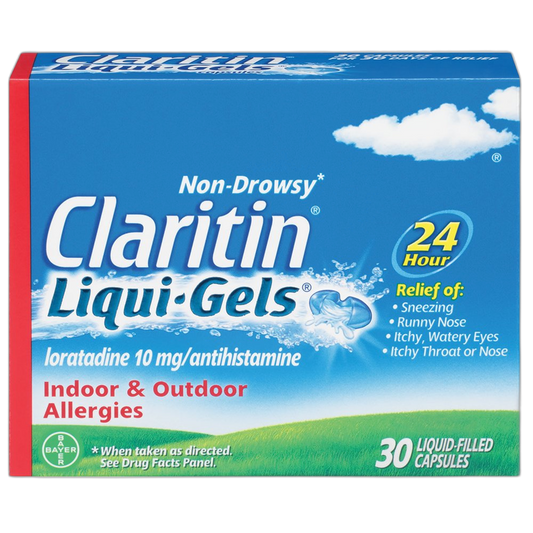 Claritin Liqui-Gels 24 Hour Allergy Relief, Non-Drowsy Allergy Medicine, Loratadine Antihistamine Capsules, 30 Count