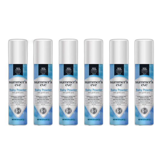 Summer's Eve Freshening Spray | Baby Powder | 2 oz Size | Pack of 6 | pH Balanced, Dermatologist & Gynecologist Tested
