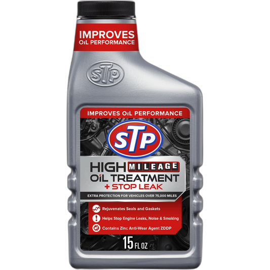 STP High Mileage Oil Treatment + Stop Leak - 15 FL OZ