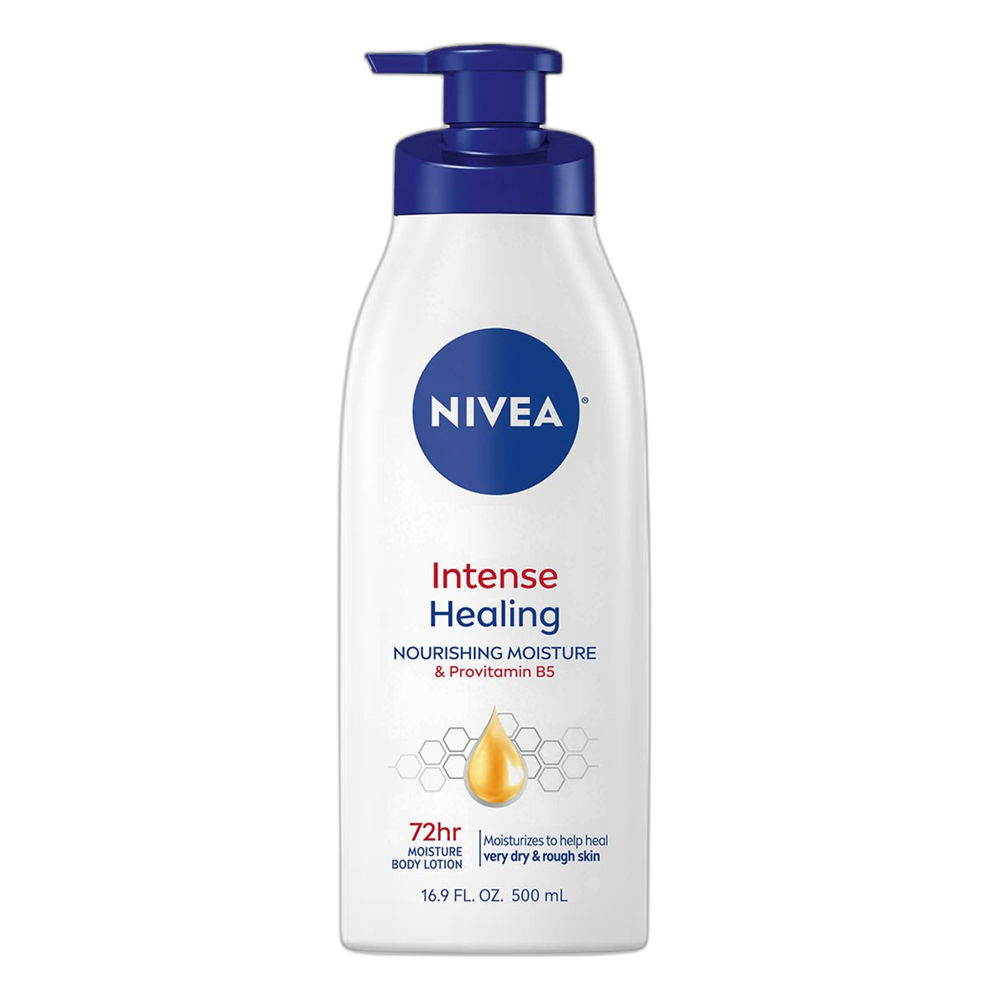 NIVEA Intense Healing Body Lotion for Very Dry, Itchy Skin with Glycerin, Provitamin B5 and Niacinamide, 72-Hour Body Moisturizer, 16.9 Fl Oz Pump Bottle