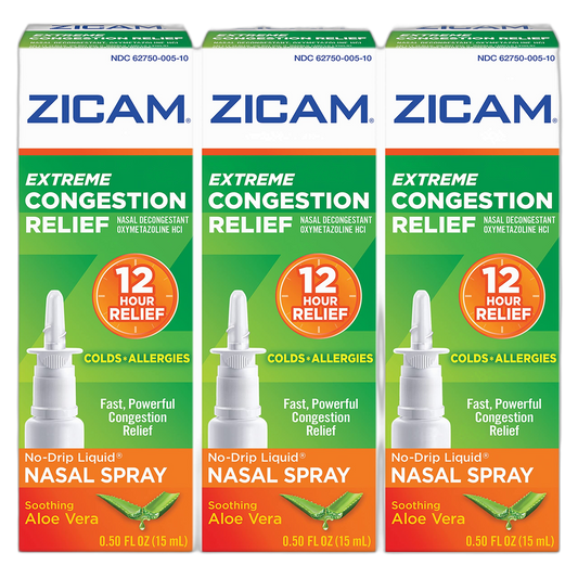 Zicam Extreme Congestion Relief No-Drip Liquid Nasal Spray, 0.50 Ounces each (Value Pack of 3)