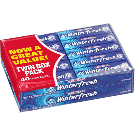 WRIGLEY'S WINTERFRESH Chewing Gum Bulk Pack, 5 Stick (Pack of 40)