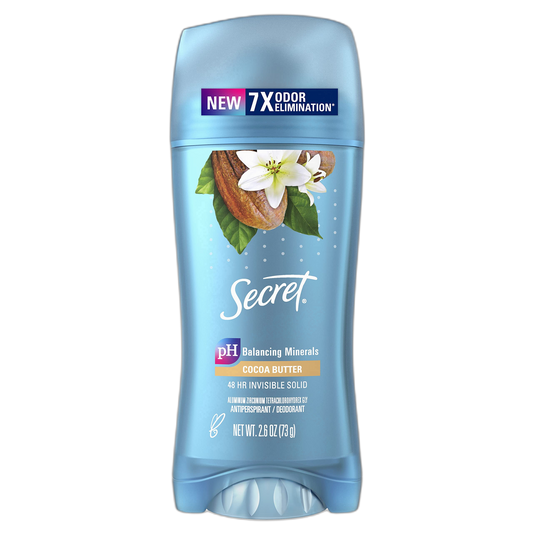 Secret Scent Expressions Anti-Perspirant Deodorant Invisible Solid Classic Coco Butter 2.60 oz (Pack of 3) - Packaging May Vary