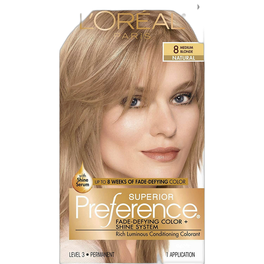 L'Oreal Superior Preference Hair Color 8 Medium Blonde (Pack of 3)