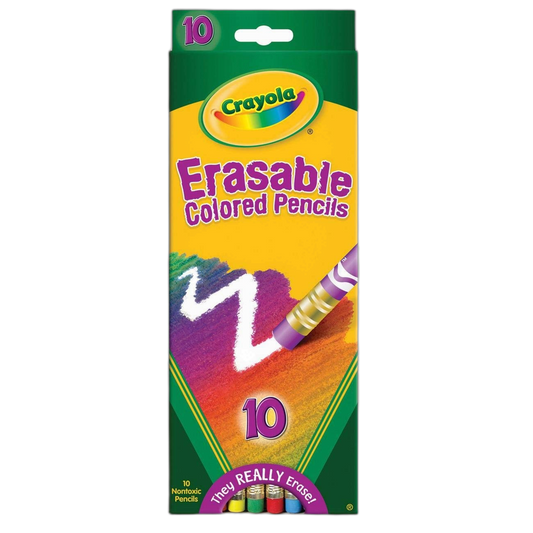 Crayola 071662044107 68-4410 Erasable Colored Pencils 10 Count