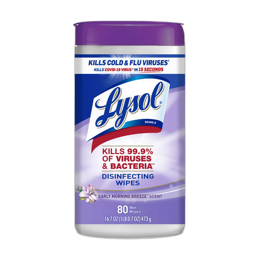 Lysol Disinfectant Wipes, Multi-Surface Antibacterial Cleaning Wipes, For Disinfecting and Cleaning, Early Morning Breeze, 80 Count (Pack of 1)
