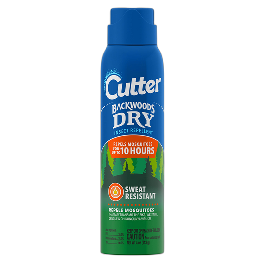 Cutter Backwoods Dry Insect Repellent, Mosquito Repellent, 25% DEET, Sweat Resistent, 4 Ounce (Aerosol Spray)