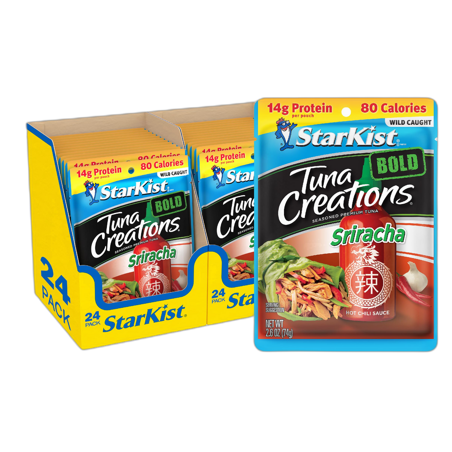 StarKist Tuna Creations BOLD, Sriracha, 2.6 Oz, Pack of 24
