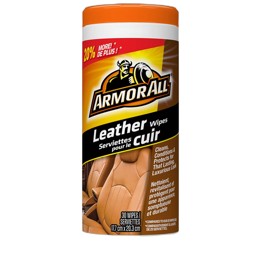 Armor All 8472 Leather Wipes, 30 Count