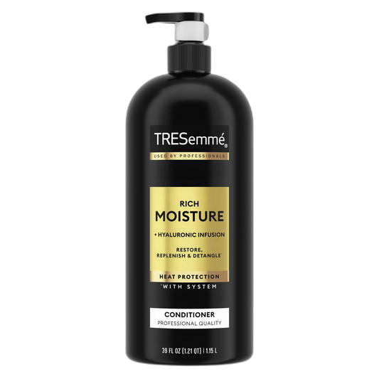 TRESemmÃ© Rich Moisture Moisturizing Conditioner for Dry Hair, 39 Fl Oz | with Pump, Formulated With Pro Style Technology