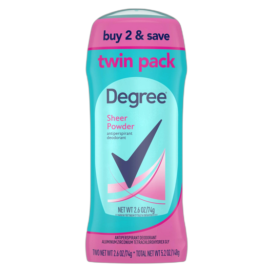 Degree Deodorant 2.6 Ounce Womens Sheer Powder Twin Pack (76ml) (3 Pack)