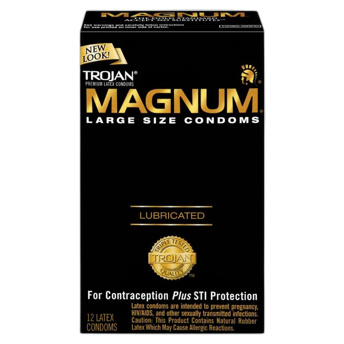 Trojan Magnum Large Size Lubricated Latex Condoms - 12 ct, Pack of 6