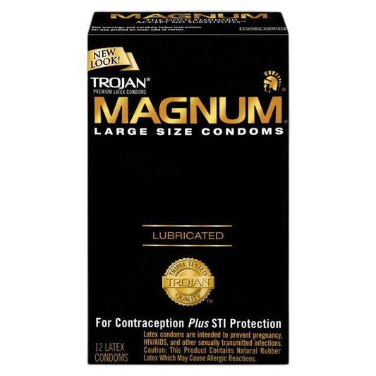 Trojan Magnum Large Size Lubricated Latex Condoms - 12 ct, Pack of 6