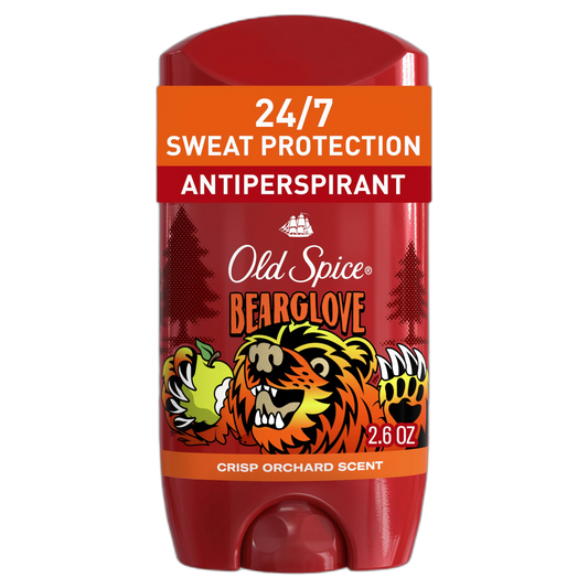 Old Spice Aluminum Free Deodorant for Men, 24/7 Odor Protection, 24/7 Freshness & Lasting Scent, Goes on Clear, Bearglove with Crisp Orchard Scent, 2.6 oz