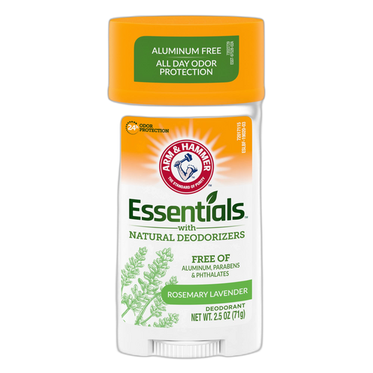 ARM & HAMMER Essentials Deodorant- Fresh Rosemary Lavender- Wide Stick- 2.5oz(Pack of 6)- Made with Natural Deodorizers- Free From Aluminum, Parabens & Phthalates