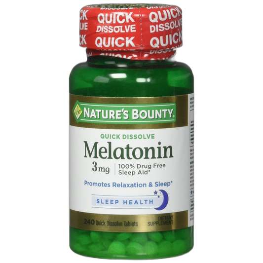Natures Bounty Melatonin 3 Mg Quick Dissolve Tablets, 240 Ea (Pack of 3)