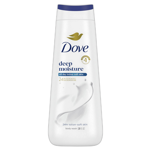 Dove Body Wash Deep Moisture For 24hr Lotion-Soft Skin Moisturizing Skin Cleanser with No Sulfates No Parabens 20 oz