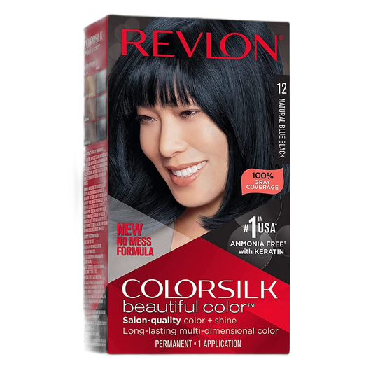 Revlon Colorsilk Beautiful Color, Natural Blue Black [12] 1 ea (Pack of 2)