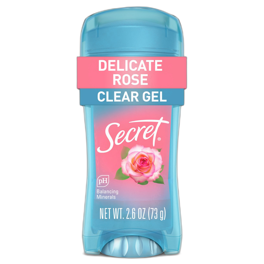 Secret Fresh Antiperspirant Deodorant for Women, 72hr Breathable Sweat & Odor Protection, Instant Freshness & Gentle, PH Balancing Minerals, Clear Gel, Delicate Rose Scent, 2.6 oz