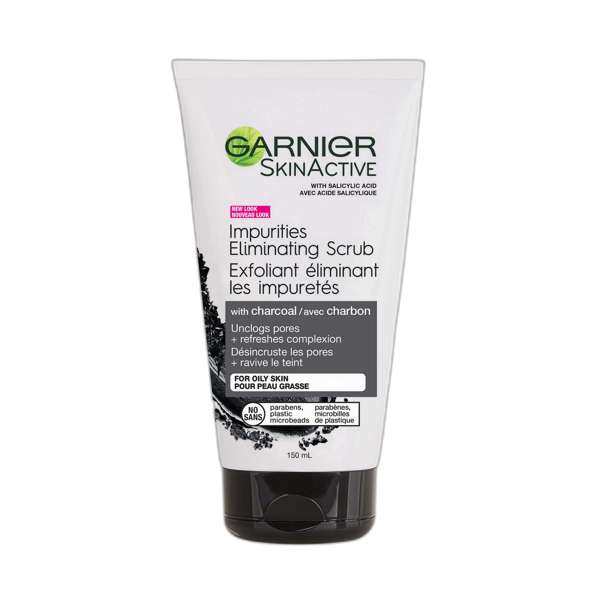 Garnier SkinActive Charcoal Blackhead Eliminating Scrub, 5 Fl Oz (150mL), 1 Count (Packaging Mary Vary)