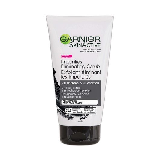 Garnier SkinActive Charcoal Blackhead Eliminating Scrub, 5 Fl Oz (150mL), 1 Count (Packaging Mary Vary)