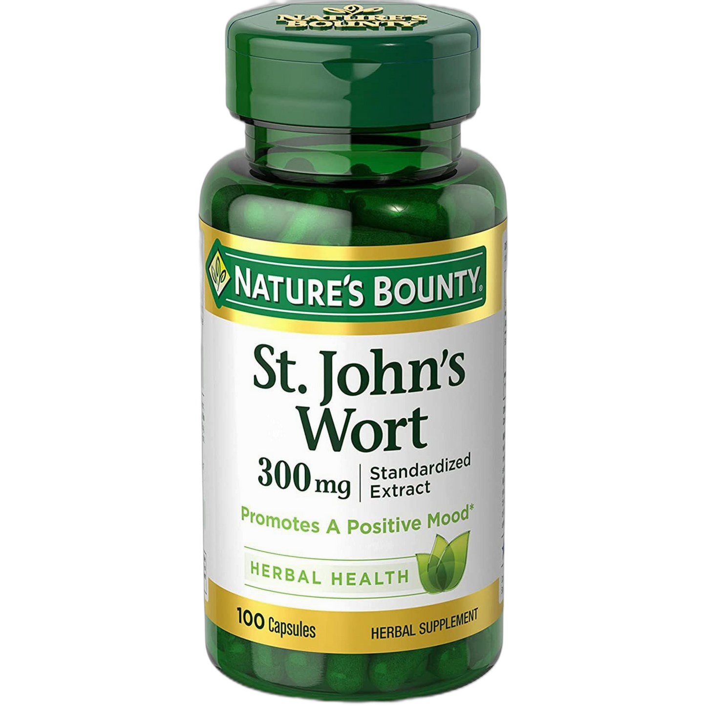 Nature's Bounty St. John’s Wort 300mg Capsules, Herbal Health Supplement, Promotes a Positive Mood, 100 Capsules