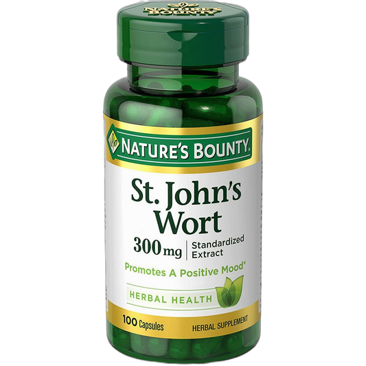Nature's Bounty St. John’s Wort 300mg Capsules, Herbal Health Supplement, Promotes a Positive Mood, 100 Capsules