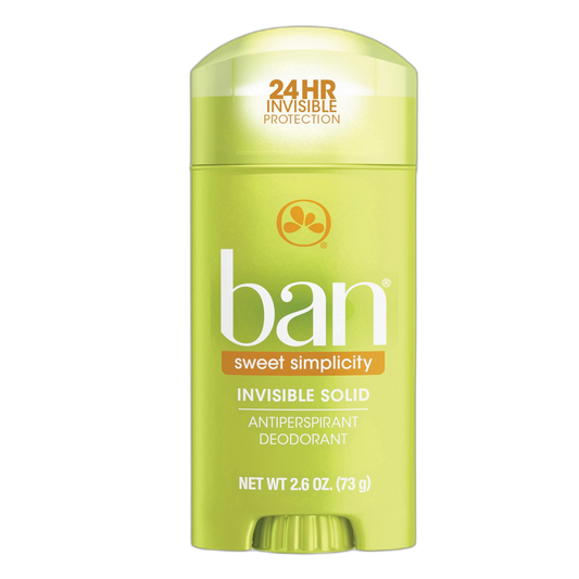 Ban Invisible Solid Deodorant, Sweet Simplicity - 2.6 oz - 2 pk