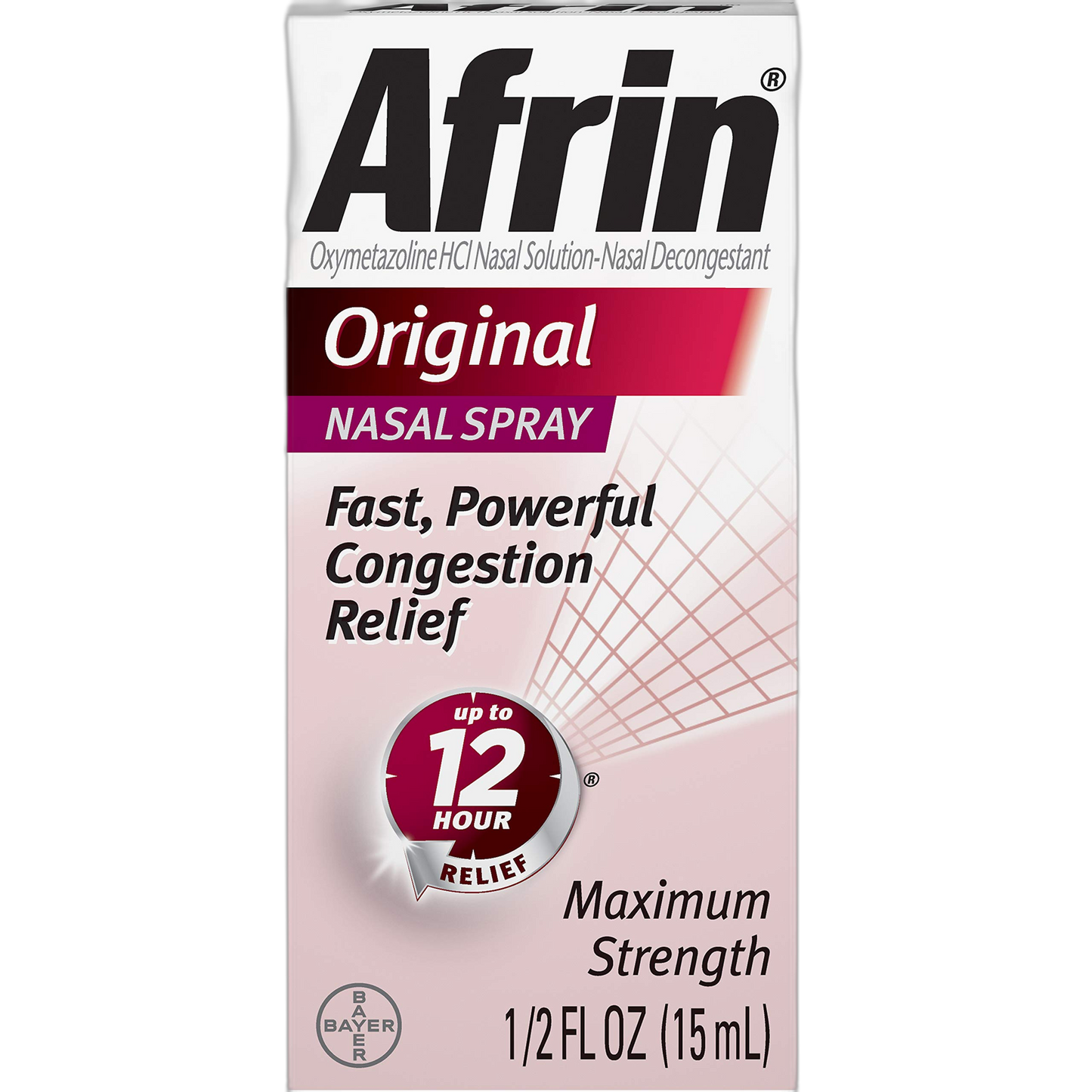 Afrin Original Nasal Spray - Fast, Powerful Congestion Relief - 12 Hour Relief - Maximum Strength - Net Wt. 0.5 FL OZ (15 mL) Each - Pack of 3