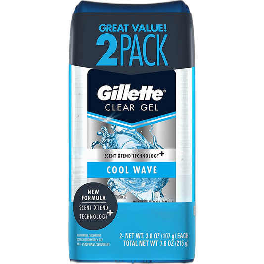 Gillette Endurance Antiperspirant / Deodorant, Cool Wave Clear Gel, 3.8 Ounce (Pack of 2), Packaging may Vary