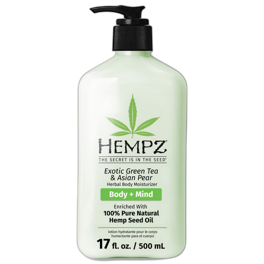 HEMPZ Body Lotion - Green Tea & Asian Pear Daily Moisturizing Cream, Shea Butter Body Moisturizer - Skin Care Products, Hemp Seed Oil - Large