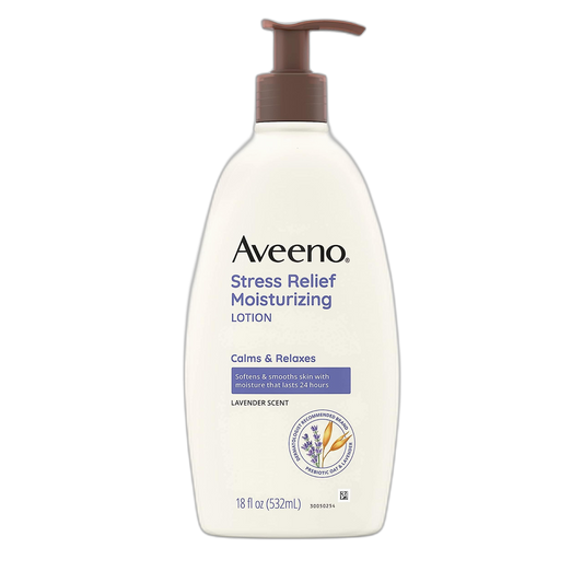 Aveeno Stress Relief Moisturizing Body Lotion with Lavender Scent, Natural Oatmeal to Calm & Relax, Non-Greasy Daily Stress Relief Lotion, 18 fl. oz (Pack of 3)