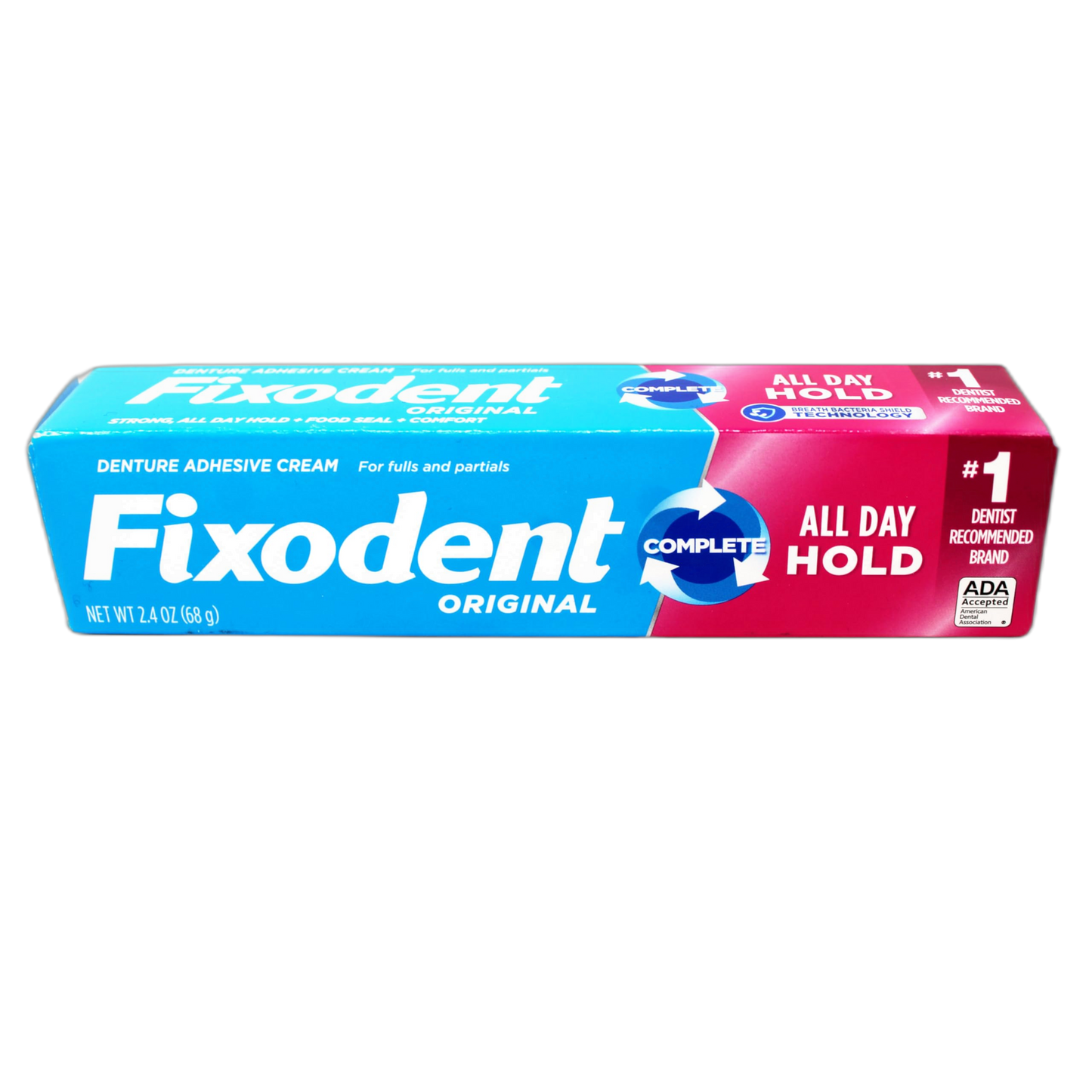 Fixodent Denture Adhesive Cream Original, All Day Hold for Fulls and Partials, 2.4 oz