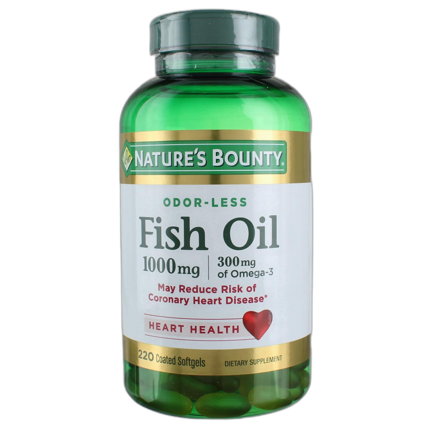 Nature's Bounty Fish Oil 1000 mg Omega-3, 220 Odorless Softgels (Pack of 3)