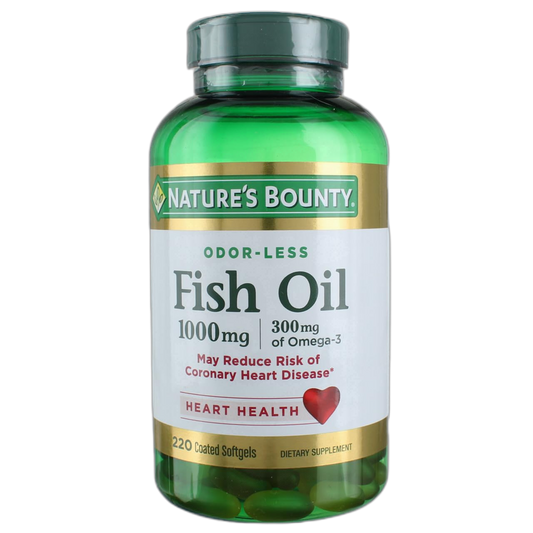 Nature's Bounty Fish Oil 1000 mg Omega-3, 220 Odorless Softgels (Pack of 3)