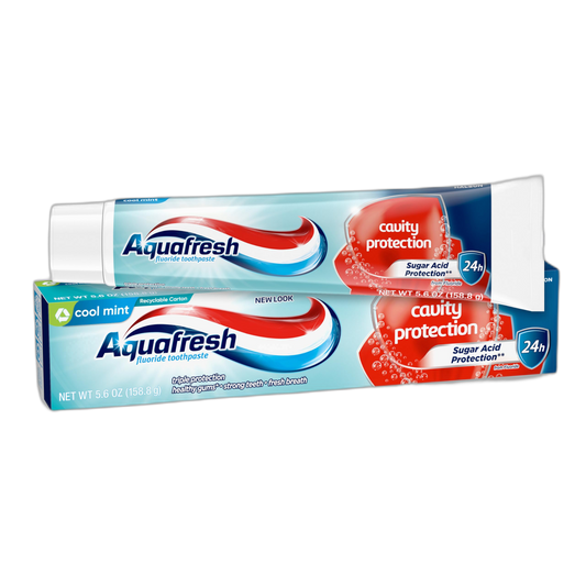 Aquafresh Cavity Protection Fluoride Toothpaste for Healthy Gums, Strong Teeth, and Fresh Breath, Cool Mint, 5.6 oz