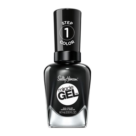Sally Hansen Miracle Gel, Onyx-pected, Long Lasting, Gel-Like Formula, No UV Lamp Needed, Opaque, Shiny Black Nail Polish