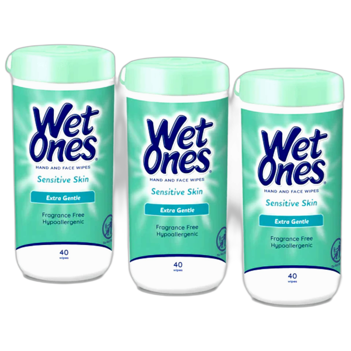 Wet Ones Sensitive Skin Hand Wipes:40 Count (Pack of 3)