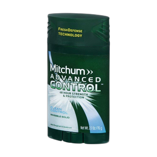 Mitchum Men Advanced Control, Clean Control Invisible Solid 2.7 oz (Pack of 6)