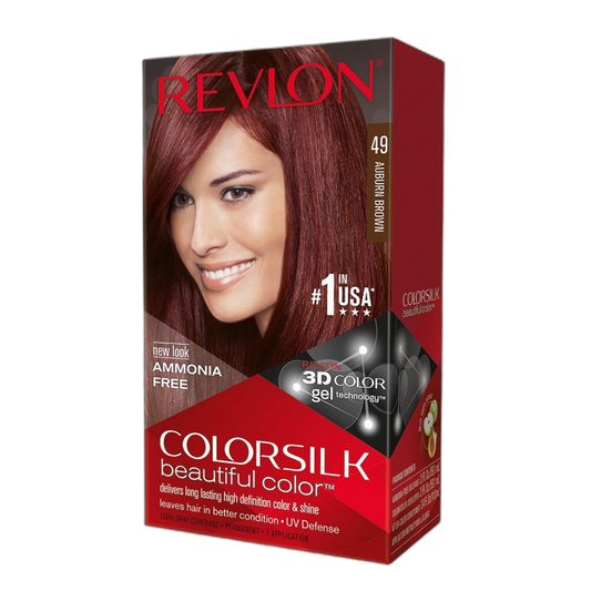 Revlon ColorSilk Hair Color 49 Auburn Brown 1 Each (Pack of 4)