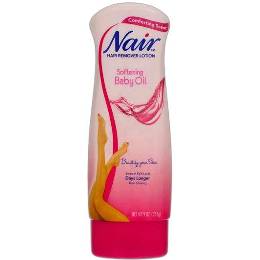 Nair Hair Remover Lotion Softening Baby Oil, 9 Oz (Pack of 2)